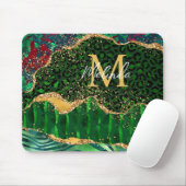 Green Safari Animal Print Agate Muismat (Met muis)