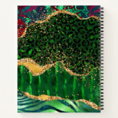 Green Safari Animal Print Agate Notitieboek (Achterkant)