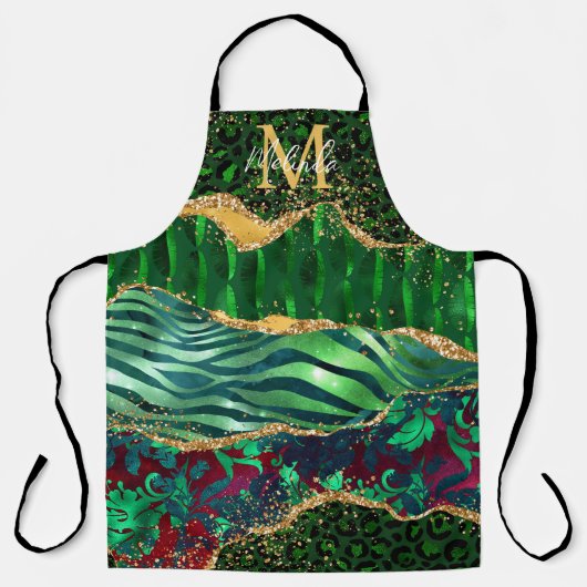 Green Safari Animal Print Agate Schort (Voorkant)