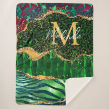 Green Safari Animal Print Agate