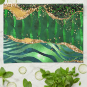 Green Safari Animal Print Agate Theedoek (Gevouwen)