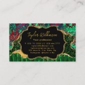 Green Safari Animal Print Agate Visitekaartje (Achterkant)