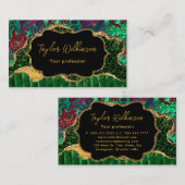 Green Safari Animal Print Agate Visitekaartje (Voorkant / Achterkant)