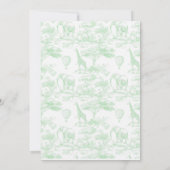 Green Safari Animals Toile de Jouy Baby shower Kaart (Achterkant)