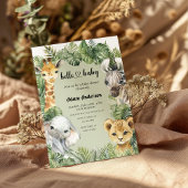 Green Safari Baby shower Invitation – Oerwoud Anim Kaart