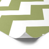 Green Safari Chevron met aangepaste tekst Poster (Hoek)