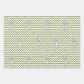 Green Safari Chevron met Pop Art Giraffe Inpakpapier Vel (Voorkant)