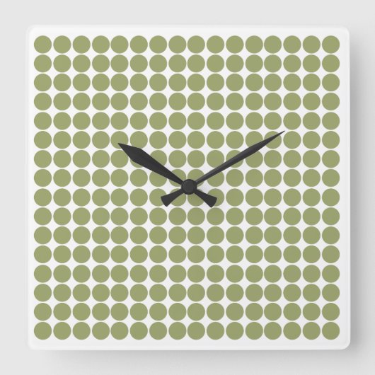 Green Safari Dot Vierkante Klok (Voorkant)