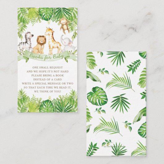 Green Safari Forest Oerwoud Dierenboeken voor Baby Informatiekaartje (Voorkant / Achterkant)