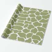 Green Safari Giraffe Cadeaupapier (Uitgerold)