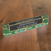 Green Safari Oerwoud Animal Print Agate Naambordje (Zijkant)