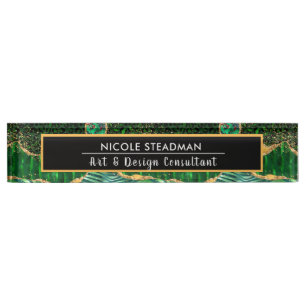 Green Safari Oerwoud Animal Print Agate Naambordje