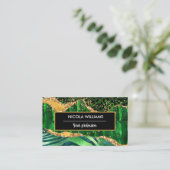 Green Safari Oerwoud Animal Print Agate Visitekaartje (Staand voorkant)