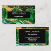 Green Safari Oerwoud Animal Print Agate Visitekaartje (Voorkant / Achterkant)