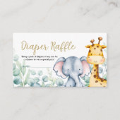 Green Safari Oerwoud Dieren Luier Raffle Kaart (Voorkant)