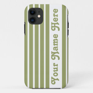 Green Safari Stripe met naam Case-Mate iPhone Case