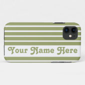 Green Safari Stripe met naam Case-Mate iPhone Case (Achterkant (horizontaal))