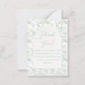 Green Safari Toile Oerwoud Baby shower Bedankt Notitiekaartje (Voorkant)