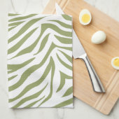 Green Safari Zebra Theedoek (Quarter Fold)