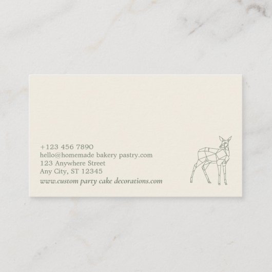 Green Sage Animal Lowpoly Deer Visitekaartje (Achterkant)