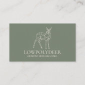 Green Sage Animal Lowpoly Deer Visitekaartje (Voorkant)