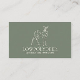 Green Sage Animal Lowpoly Deer Visitekaartje