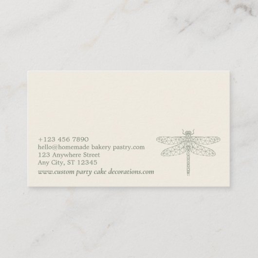 Green Sage Animal Lowpoly Dragonfly Visitekaartje (Achterkant)