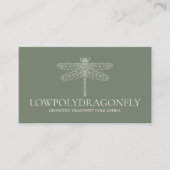 Green Sage Animal Lowpoly Dragonfly Visitekaartje (Voorkant)