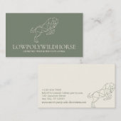 Green Sage Animal Lowpoly Farmer Horse Visitekaartje (Voorkant / Achterkant)