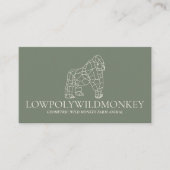 Green Sage Animal Lowpoly Gorilla Monkey Visitekaartje (Voorkant)