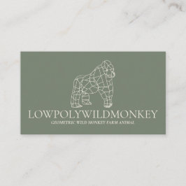 Green Sage Animal Lowpoly Gorilla Monkey Visitekaartje
