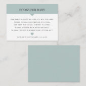 Green Sage Book Request Baby shower Insert Kaart (Voorkant / Achterkant)