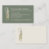 Green Sage Cream Blank Note Food Bakery Cook Visitekaartje (Voorkant / Achterkant)