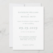 Green Sage Elegant Wedding Invitations Kaart (Voorkant)