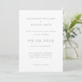 Green Sage Elegant Wedding Invitations Kaart (Staand voorkant)