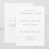 Green Sage Elegant Wedding Rehearsal Invitations Kaart (Voorkant / Achterkant)