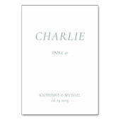 Green Sage Elegant Wedding Table Cards Kaart (Achterkant)