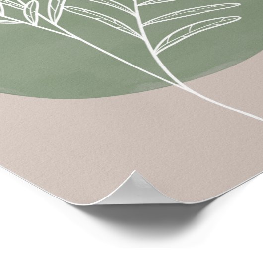 Green Sage Farmhouse Botanical White Poster (Hoek)