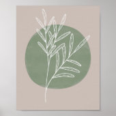 Green Sage Farmhouse Botanical White Poster (Voorkant)