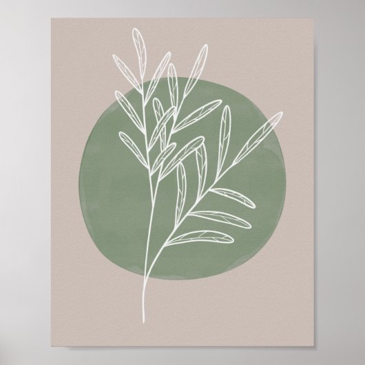 Green Sage Farmhouse Botanical White Poster (Voorkant)
