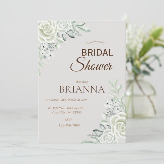 Green Sage Floral Vrijgezellenfeest Kaart (Staand voorkant)