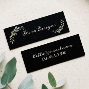 Green Sage & Greenery Elegant Leaf lijst Mini Visitekaartje