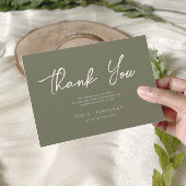 Green Sage Minimalistische Elegante Huwelijk Bedankkaart