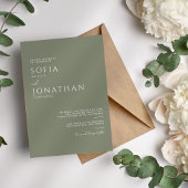 Green Sage Minimalistische Elegante Huwelijk Kaart
