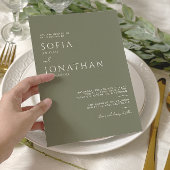Green Sage Minimalistische Elegante Huwelijk Kaart