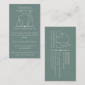 Green Sage Pottery Vase Ceramic Care Instruction Visitekaartje (Voorkant / Achterkant)