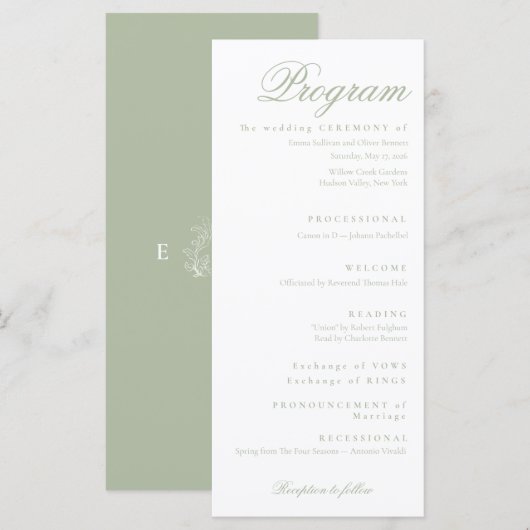 green sage programmakaart (Voorkant / Achterkant)