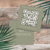 Green Sage Simple Wisteria QR Code Square RSVP Informatiekaartje