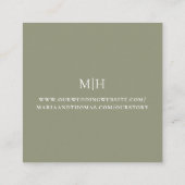 Green Sage Simple Wisteria QR Code Square RSVP Informatiekaartje (Achterkant)