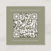 Green Sage Simple Wisteria QR Code Square RSVP Informatiekaartje (Voorkant)